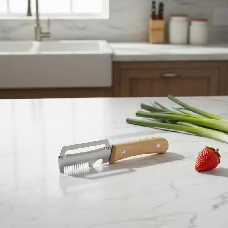 Multi-Functional Vegetable Peeler For Kitchen, Ultra-Sharp Stainless Steel Blade With Wooden Handle And Bottle Opener